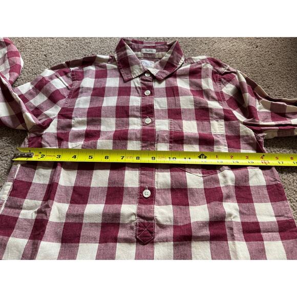 J Crew Womens Plaid Shirt 1/2 Button Perfect Fit Long Sleeve Classic Timeless - Picture 3 of 4